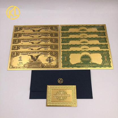 10 יחידות/מגרש ארה"ב 100 דולר זהב מזויף שטר שטרות פלאט