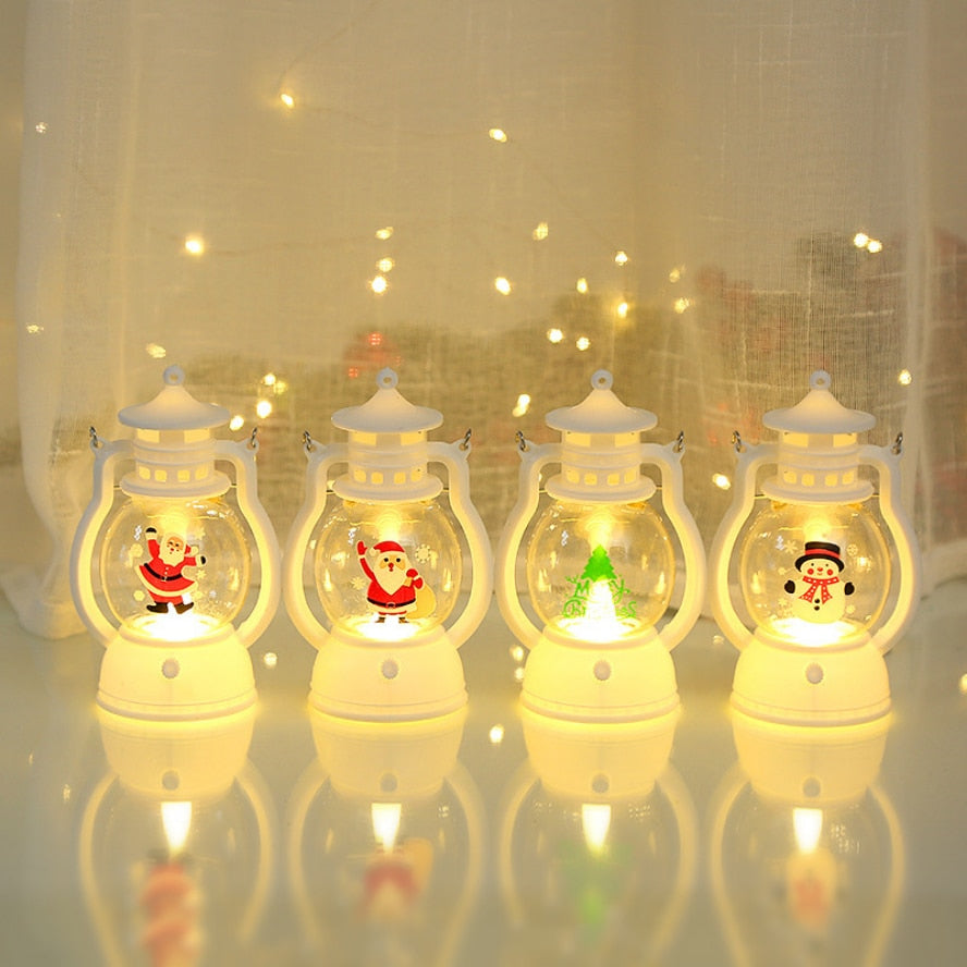 Hzzkzz Christmas ornmants светодиодные фонарь Санта -Клаус счастливого рождественского украшения для дома 2023 Рождество Навидад Ноэль подарок