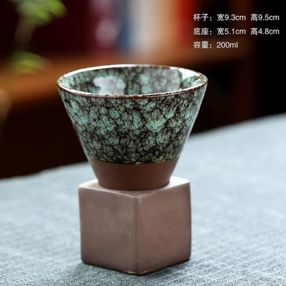 1pcs 200ml Cofffee Cup Stoneware Creative Vintage Cramic Coffee Cup Su Kupası Su Kupası Yükseltilmiş