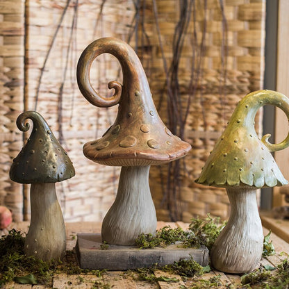 Mushroom Boy Resin Ornaments Fairy Tales Figurines Elf Gifts for Home Living Room Restaurant Office Desk Decorations Accessories