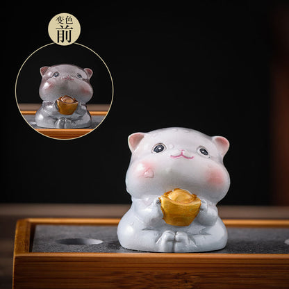Creative Cute Cat Color-changing Tea Pet Tea Soup Can Be Raised for Home Decoration Ornaments