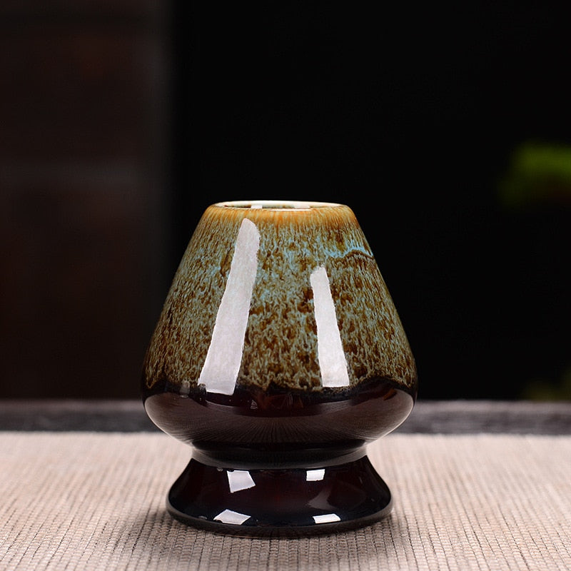 Matcha-Set, antike chinesische Tee-Trinkutensilien, Bambus-Teepinsel (Chasen), Keramik, japanische Teezeremonie, Teezubereitungszubehör