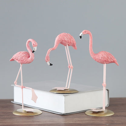 Resina Flamingo Decoration Creative Sculpture Ornament in Living Room Office Desk para Friends Home Decoration