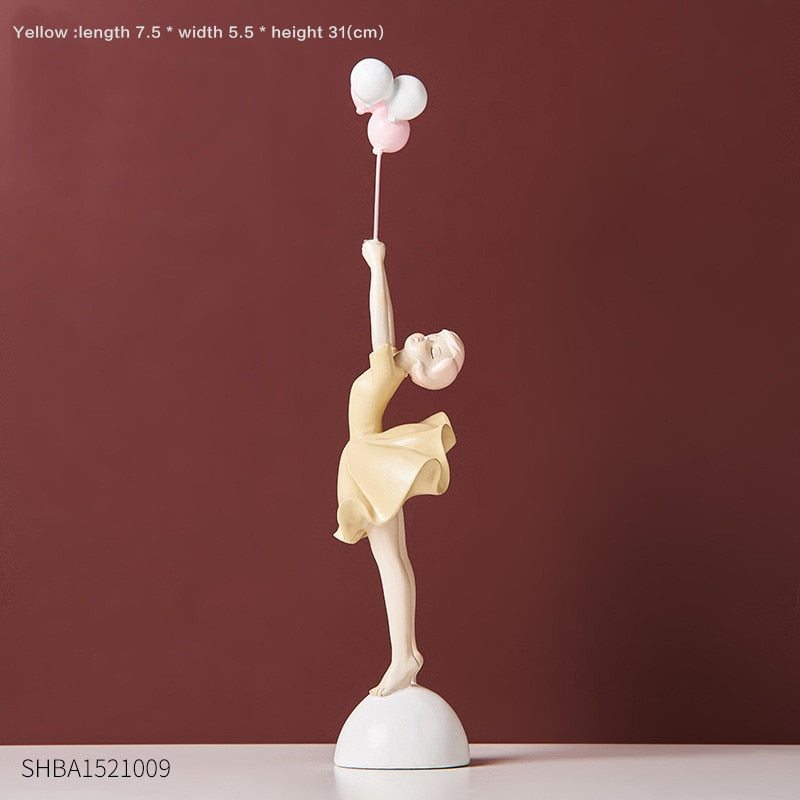 Moderní roztomilé balón dívky pryskyřice ozdoby domácí výzdoba řemesla socha Office Desk Figury Dekorace Knihovna sochařství řemesla