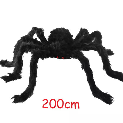 90/150/200cm Black Scary Giant Spider Spider Besar Web Halloween Props Hiasan Rumah Haunted Holiday Hiasan Raksasa Luar