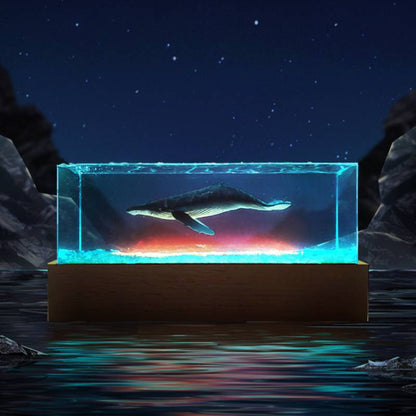 Harts Ocean Blue Whale Epoxy Decoration Diver Desktop Handikraft Kreativ födelsedagspresent