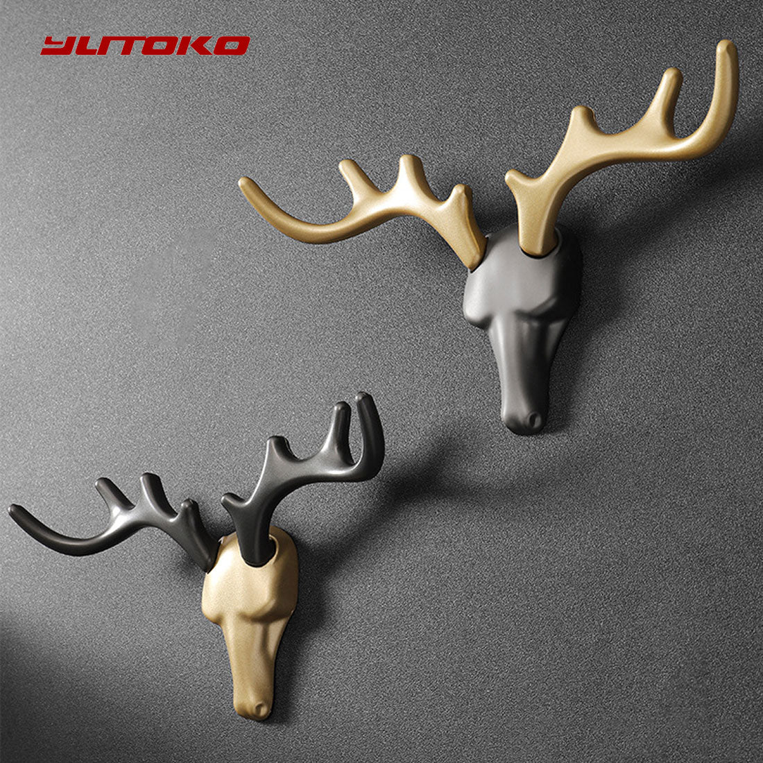 Yutoko Antler Hook Key Hanger Hanger Hiasan Berkeluar Dinding Pelbagai Fuk