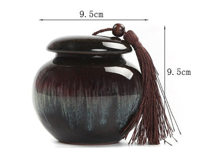 Teh kecil kaleng penyimpanan keramik botol kelembaban bukti segel teh