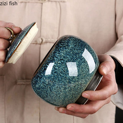 Керамическая чайная коробка чай Caddy Proopure Proof -Presect Запечатанная банка для хранения банка Candy Jar