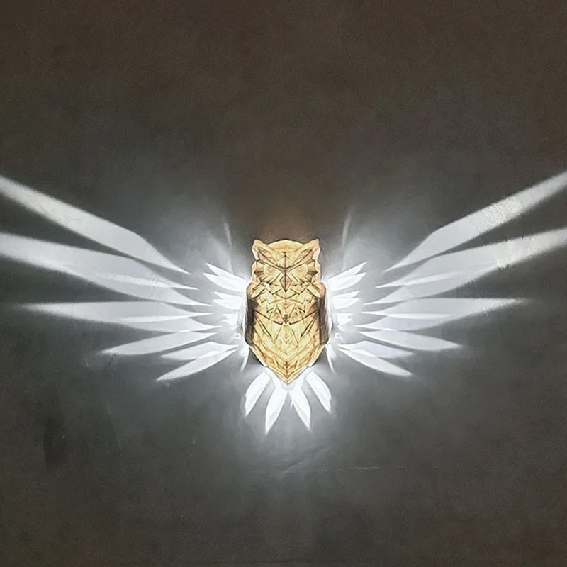 Lofytain LED Animal Projection Lamp Owl Lion Eagle Night Light Animal Wall Sconce Study Bedroom dekorasjon Ornamenter