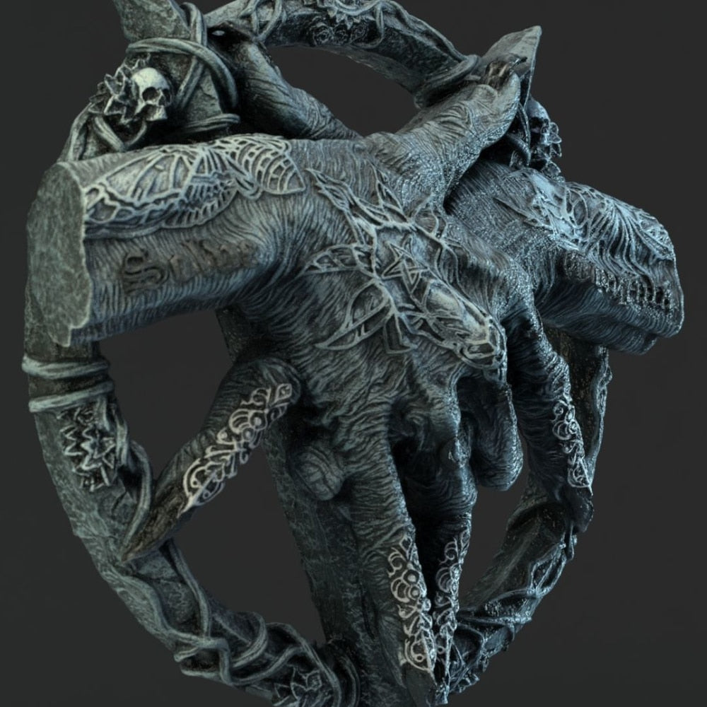Escultura do diabo Baphomet pendente pentagrama estátua dragão decoração de decoração de sonho de sonho decoração de ornamento gótico Halloween