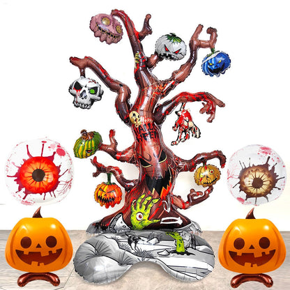 Halloween Ghost Tree Fólie Balón stojící duchový strom dýňové oční bulvy balón teroristické párty dekorace děti nafukovací hračky