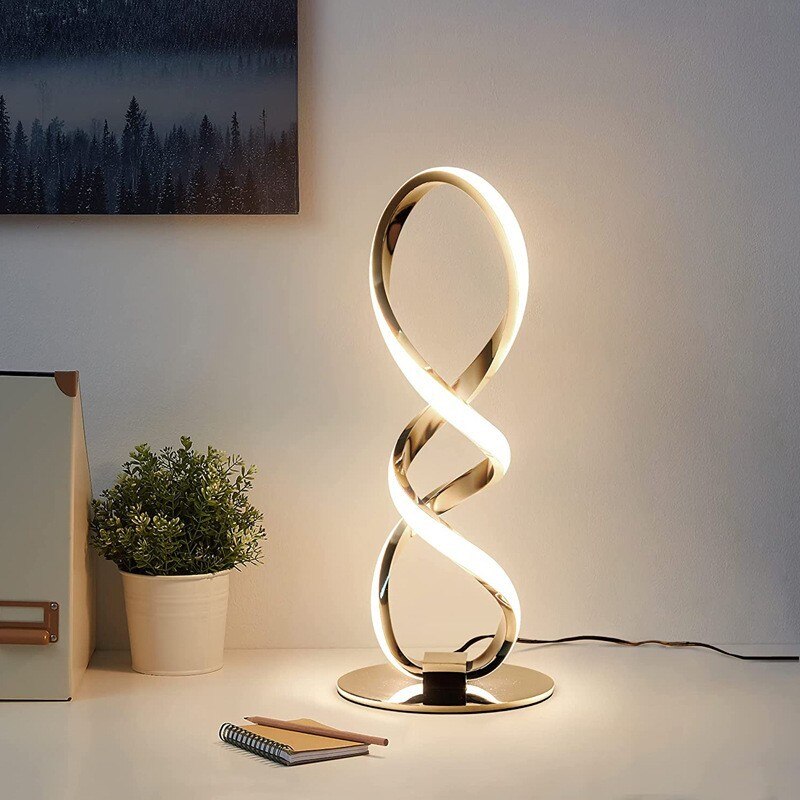 Lâmpada de mesa de mesa de prata moderna Luxo de luxo de brilho ajustável Light Light Study Home Decoration Desktop Light Bedside Nightlight