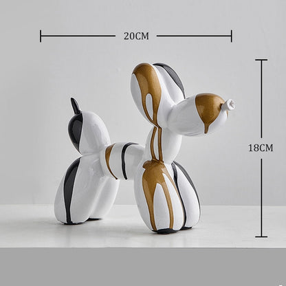 バルーン犬像樹脂彫像彫刻クリエイティブアニマルノルディックホームデコレーションアクセサリーリビングルームの動物の姿