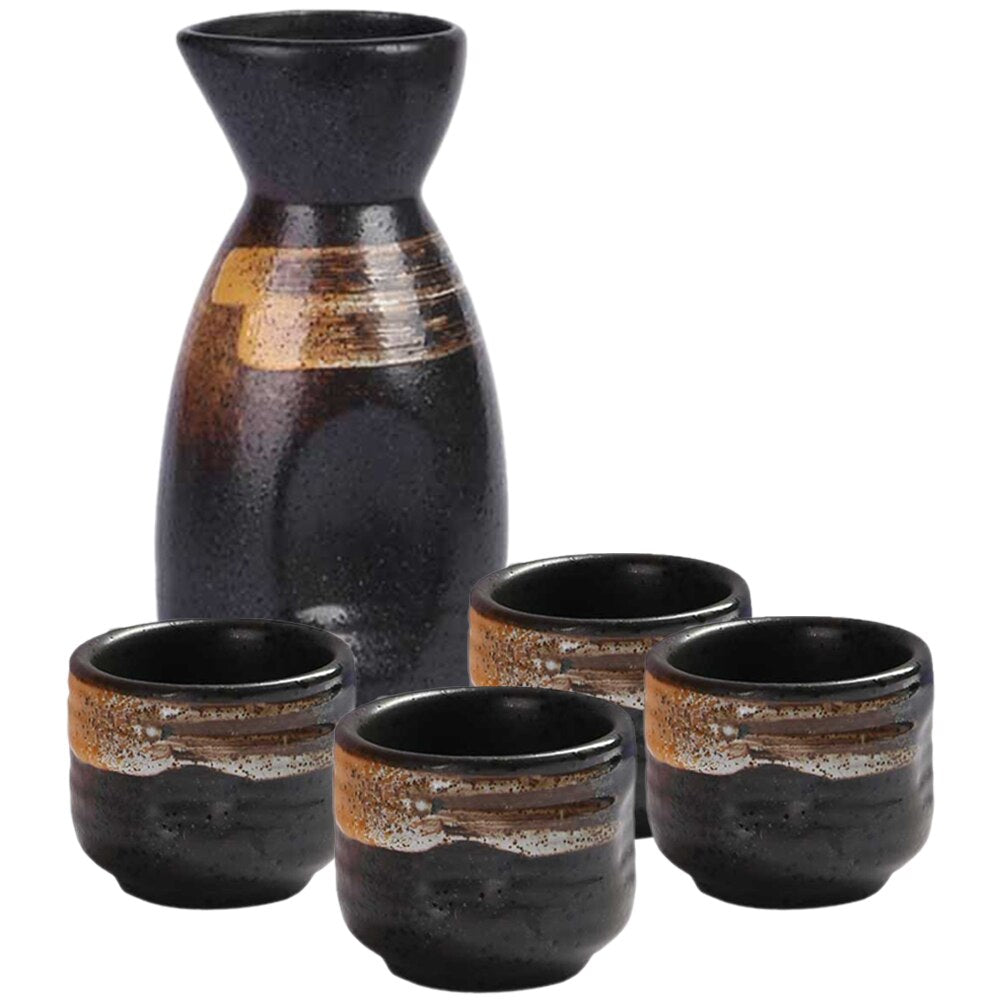 Sake Set japanilaiset kupit pullopotin teekups -teekeraamiset posliini cup -tyyliset lasit Riisipurkki ampui kuumaa saki -keramiikkavarusteita