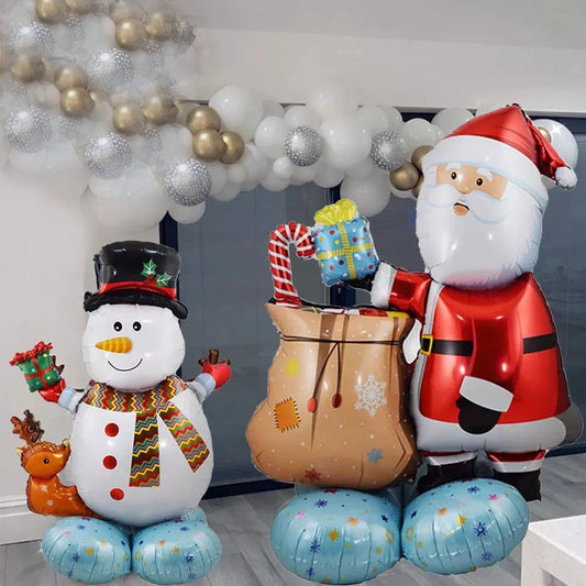 Ballons de père noël en aluminium, bonhomme de neige, Elk, pour arbre de noël, décorations gonflables pour fête de noël, décoration de fête à domicile 