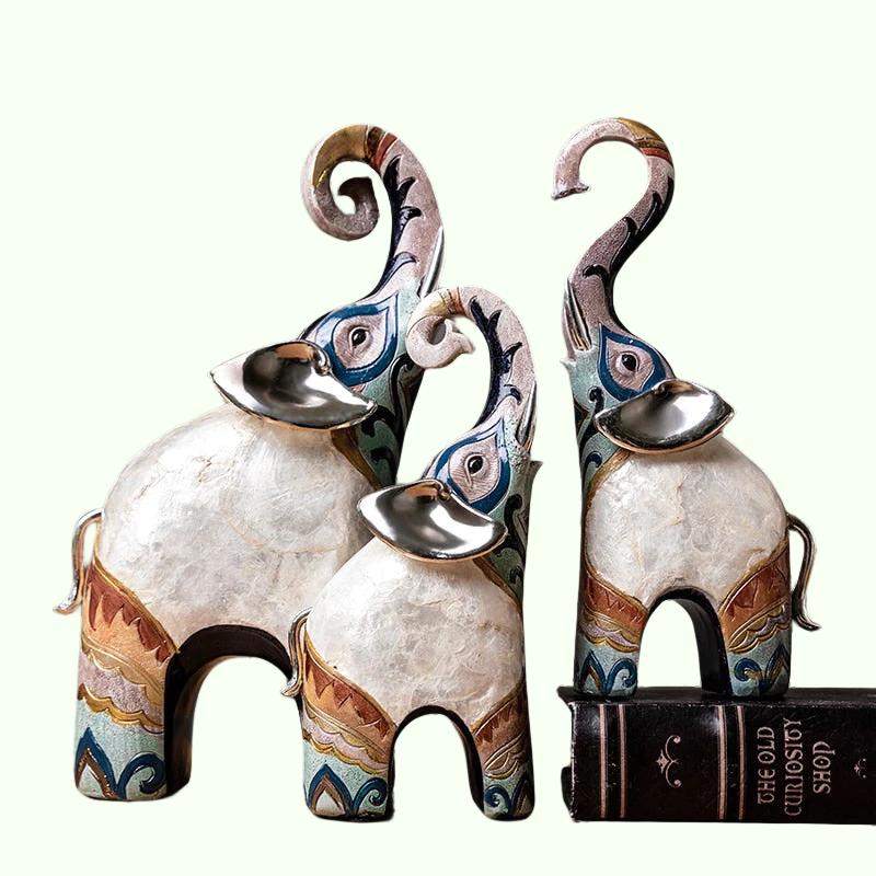 Statue d'éléphant décorative de style indien, statues décoratives de bureau, décoration de maison, figurine d'éléphant, figurines rétro 