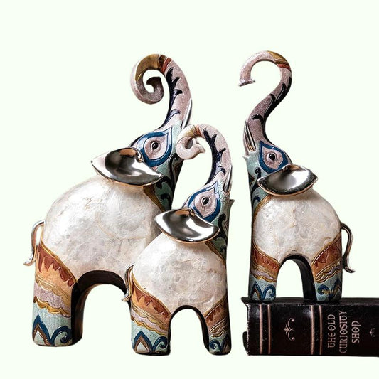 Indien Style Dekorativ elefantstatue Kontor Desktop Dekorative statuer Home Dekoration Elefant Figur Decor Retro Figurer