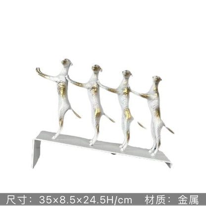 Abstract Creative Sculpture Balance Figure Art Ornaments Home Room Entrany Decorative Multi-Person Seesaw Staty