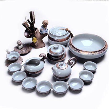 Kung fu chinese Tea Conjunto de panela Canecas de chaleira Cerimônia de viagem Infuser Fabricador Conjunto de chá Acessórios Chaleira