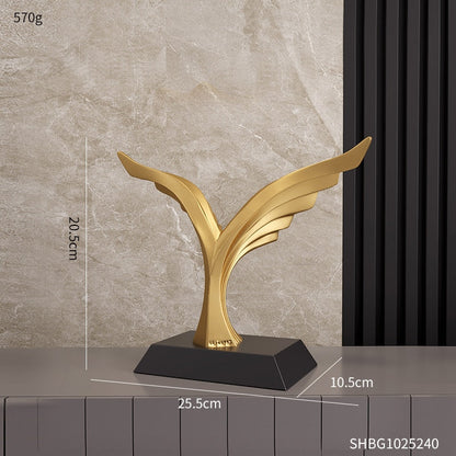 Gouden sculpturen & beeldje Feng Shui Office Accessories Eagle Sculptures & Figurines voor interieur ornamenten voor kamers Desk Home