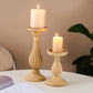 Bougeoir colonne romaine en bois, artisanat rétro, décoration de maison, ornements de Table à manger, chandelier créatif pour décoration de salon 