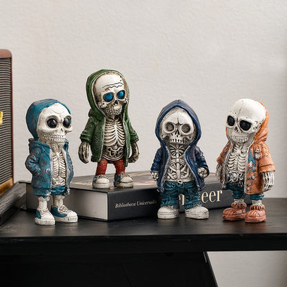 Современная статуя смолы черепа Cool Skeleton Декоративные фигурки Хэллоуин