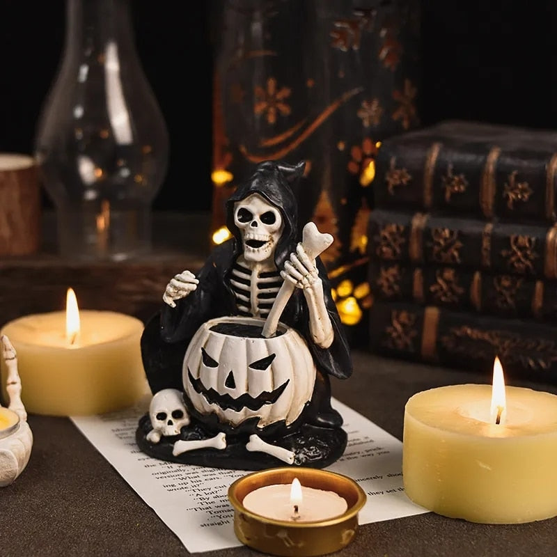 Halloween Ghost Festival Skeleton Figur Dekoration Ornament Horror Skeleton Harts Craft Modern Vintage Human Home Office Decor