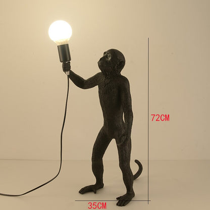 Modern LED Art Monkey Light Light Resin Lamp Lamp per pavimento per la sala da studio Living Study Corridor Affermazione Luci per interni domestici