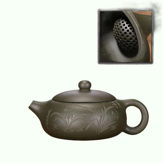 דפוס סחלב צבוע ביד סט תה קומקום yixing בעבודת יד טקס תה סיר תה סיר