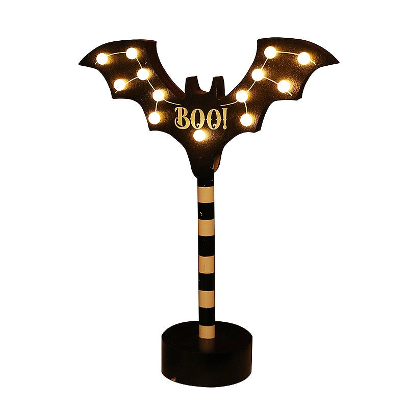 Halloween Party Decors Wood Sign Pumpkin Ghost Bat Night Lamp Halloween Ghost Festival Party Decorations For Home 2023 Christmas