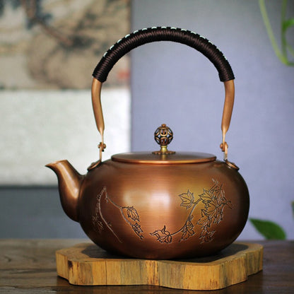 Miedziana herbata czajnik duży don z dyni o dużej pojemności czysto miedziany czajnik do wrzenia herbaty ręcznie robiony czajniczka