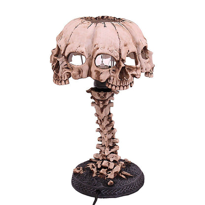 Creative Resin Skull Table Lamp Luminous Skull Night Light Home Office Desktop Ornament Halloween Decoration