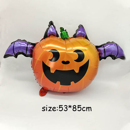 Énormes ballons fantômes citrouille d'halloween sur pied, en aluminium, chauve-souris, sorcière, araignée, jouets gonflables pour enfants, fournitures de fête d'halloween 