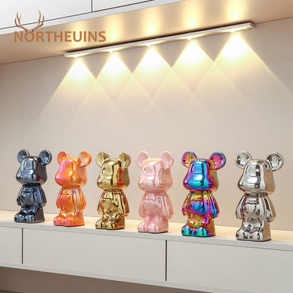 Northeuins keramische luxe geweld beren beeldjes kleurrijke geëlekoplateerde teddybeercollectie item woonkamer decor ornamenten
