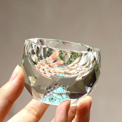 50ml diamantového řezání krystalického alkoholu Brýle vodka Stol Skleněná sklenice Whisky Glass Sklapci Sake Soju Brandy čajový šálek