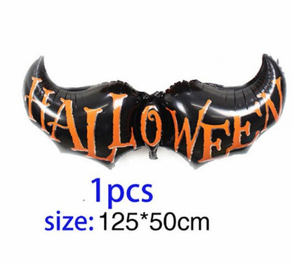 Besar Halloween Halloween Halloween Balloons Witch Bat Spider Foil Ballon Kulung Kanak -kanak Mainan Mainan Globos Halloween Pesta
