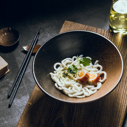 Japońskie kreatywne zastawy stołowe, komercyjna bambusowa miska ceramiczna, duży ramen, ryż, makaron, miska zupa
