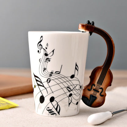 Notety Music Note Cup Ceramic Guitar Coffee Tagus Personalità Tea/latte/succo