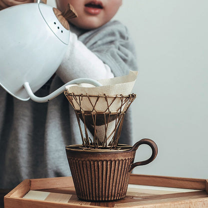 Handgjorda keramiska kaffemugor retro stil keramikkoppar 320 ml mjölk havre frukost kopp värme resistent kreativ gåva till vänner