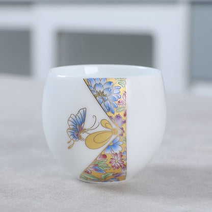 1 pcs tazze da tè pur utensili da tè kungfu tazza di tè regalo da bevanda utensile da tè in ceramica in porcellana di giada bianca