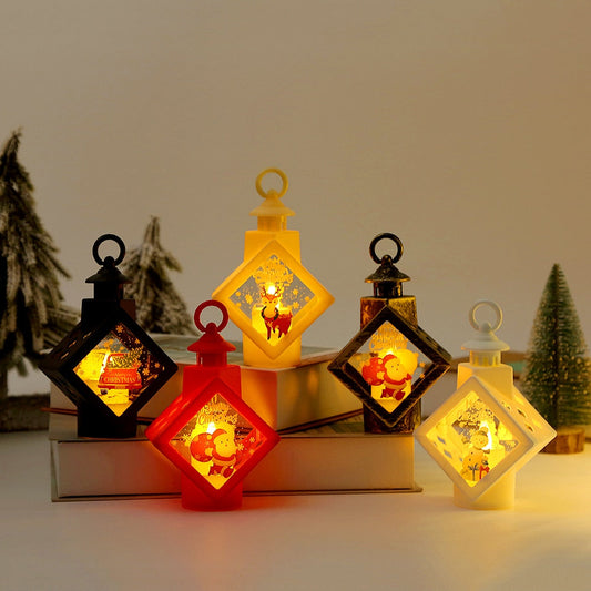 Santa Snowman Christmas Diamond LED LED Lantern Ornament Decorazione di Natale per casa 2023 Navidad Noel Capodanno 2024 Gift Kid
