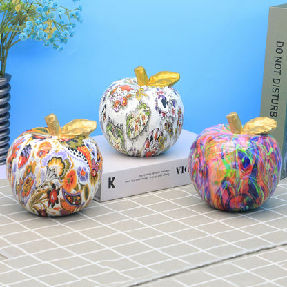 Creative Colorful Apple Ornaments Resin Crafts Home Living Room Cabinet Desktop Fruit Ornaments Gifts Souvenirs Wine Rack Crafts