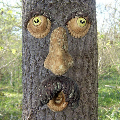 Ağaç gözü yüz özellikleri Floresan organ reçine simülasyon süslemesi Cadılar Bayramı Dekorasyonu Aydınlık Bahçe Dekorasyonu