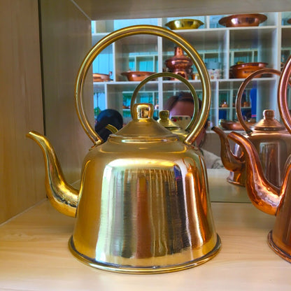 1,5 l čistá měď konvice zahuštěná červená měď mosaz vroucí konvice Anti-Scald Milk Tea Pot Vintage Copper Tea pro domov