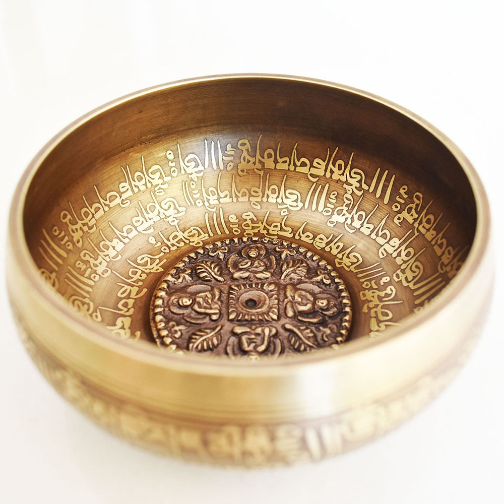 12 cm Nepal handgemaakte zangkommen set Boeddha mantra ontwerp Tibetan Sound Bowl voor yoga chantmeditatie decoracion