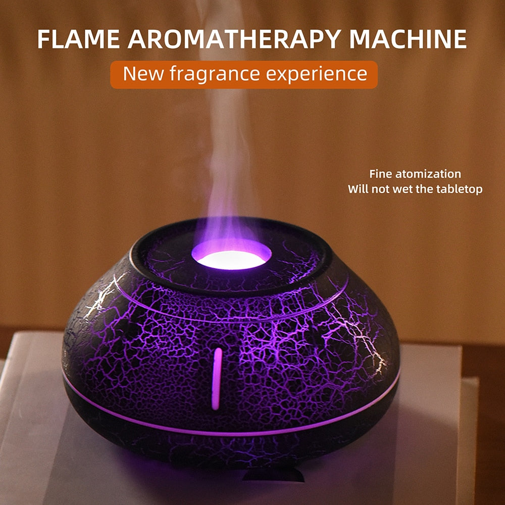Luftbefeuchter Crack Volcanic Flame Ätherisches Öl Diffusor Ultraschall Cool Mist Maker Led Ätherisches Öl Lampe Luft Diffusor 