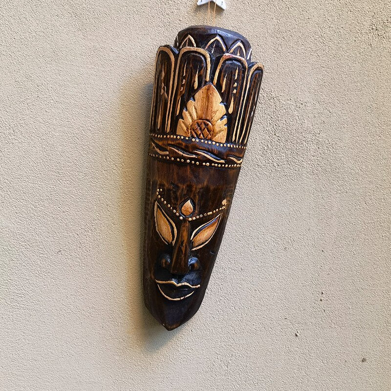 Południowo -Wschodnia Azji Styl wiszący wisior tajski drewno rzeźbia afrykańska maska ​​kreatywna retro hotel hotel dekoracja hotelowa