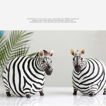 Artefak Zebra Resin Nordik Patung Kuda Belang Pasangan Ornamen Abstrak Potongan Dekorasi Belajar Rumah Dekorasi Kamar Anak-anak