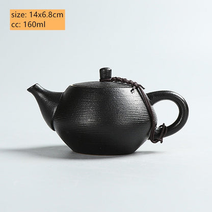 Kreative grobe Keramik Teekanne Tee-Ei antike schwarze Porzellan Puer'eh Teekanne japanische Tee-Set handgefertigte Keramik Teegeschirr